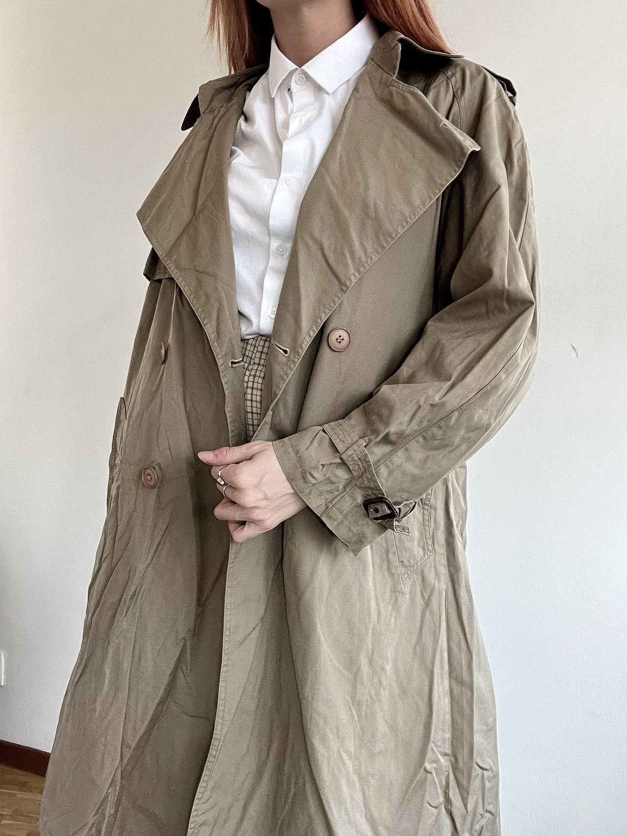 Trench coat vintage khaki  L oversized