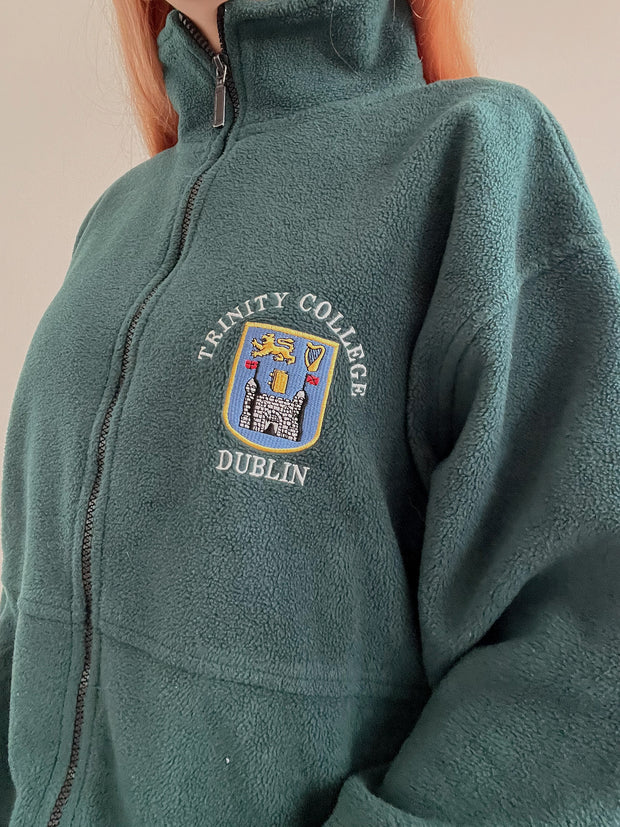 Pull polaire vert foncé vintage M