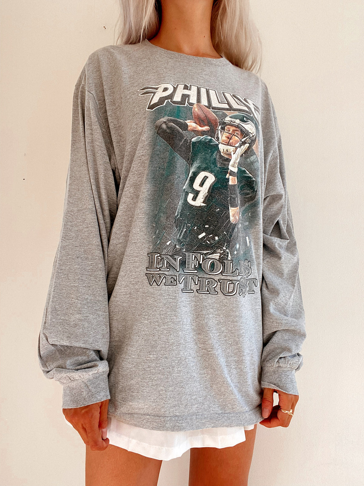 Vintage USA Langarm-T-Shirt grau XL