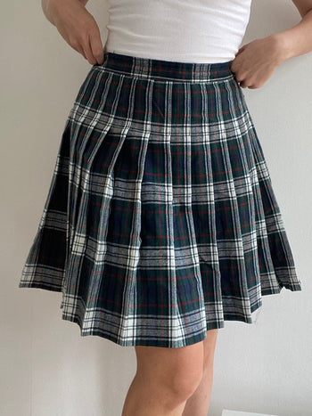 Green Scottish wool skirt L