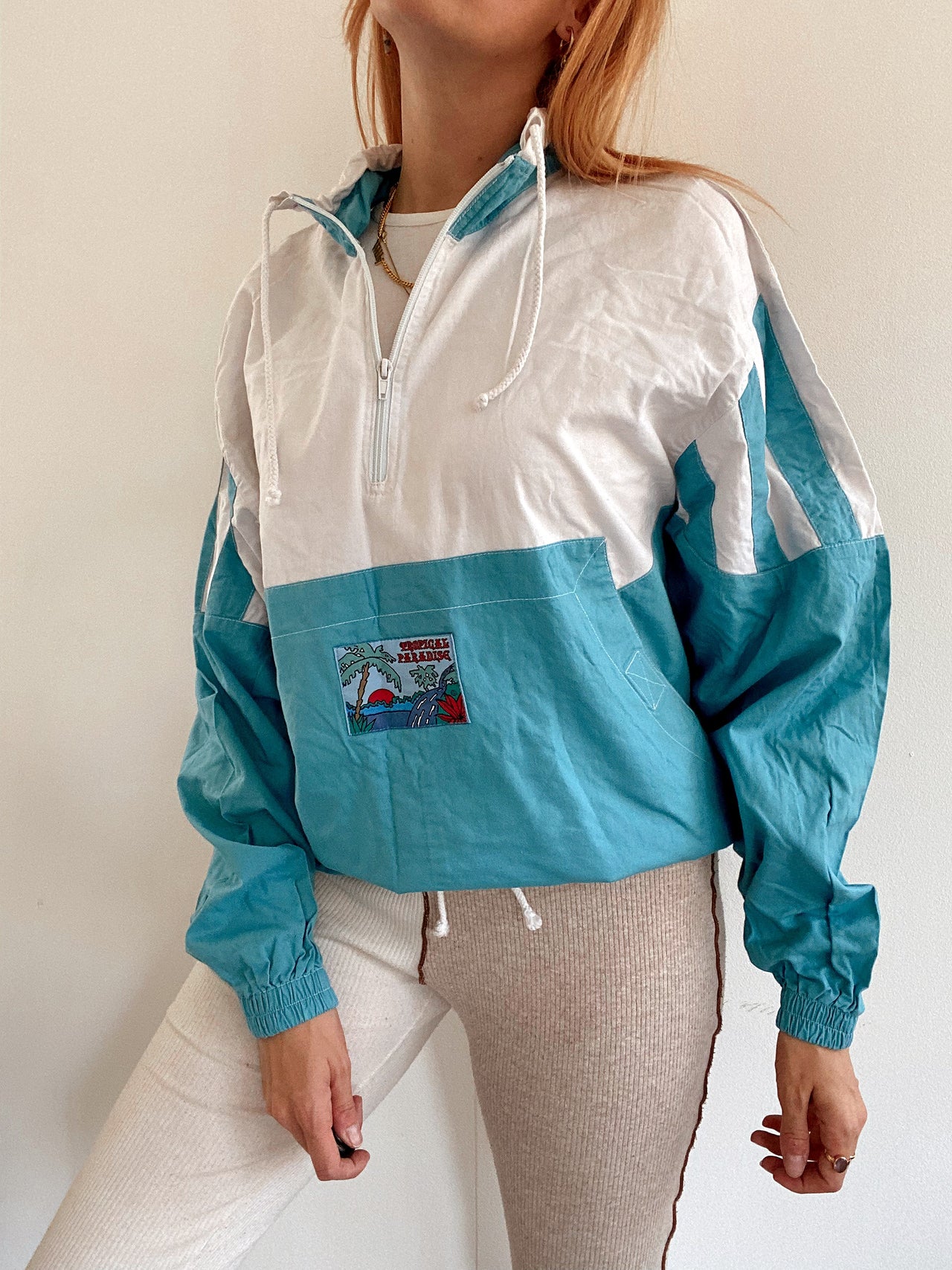 Veste de jogging vintage turquoise S