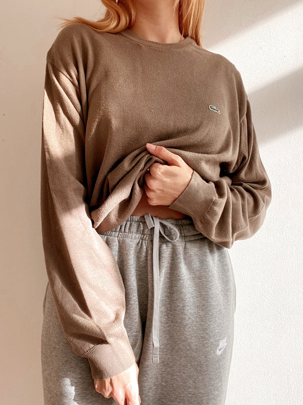 Pull en maille beige Lacoste L