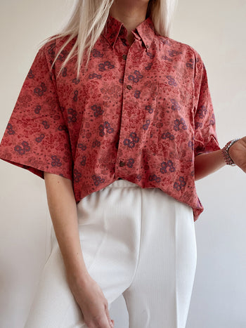 Chemise Vintage 80/90s rose à fleurs