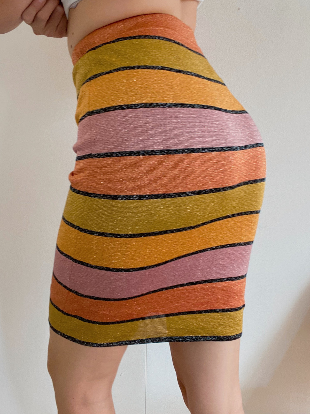 Jupe Vintage multicolore à paillettes S/M