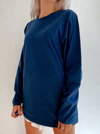 Nike XL Dunkelblaues Langarm-T-Shirt