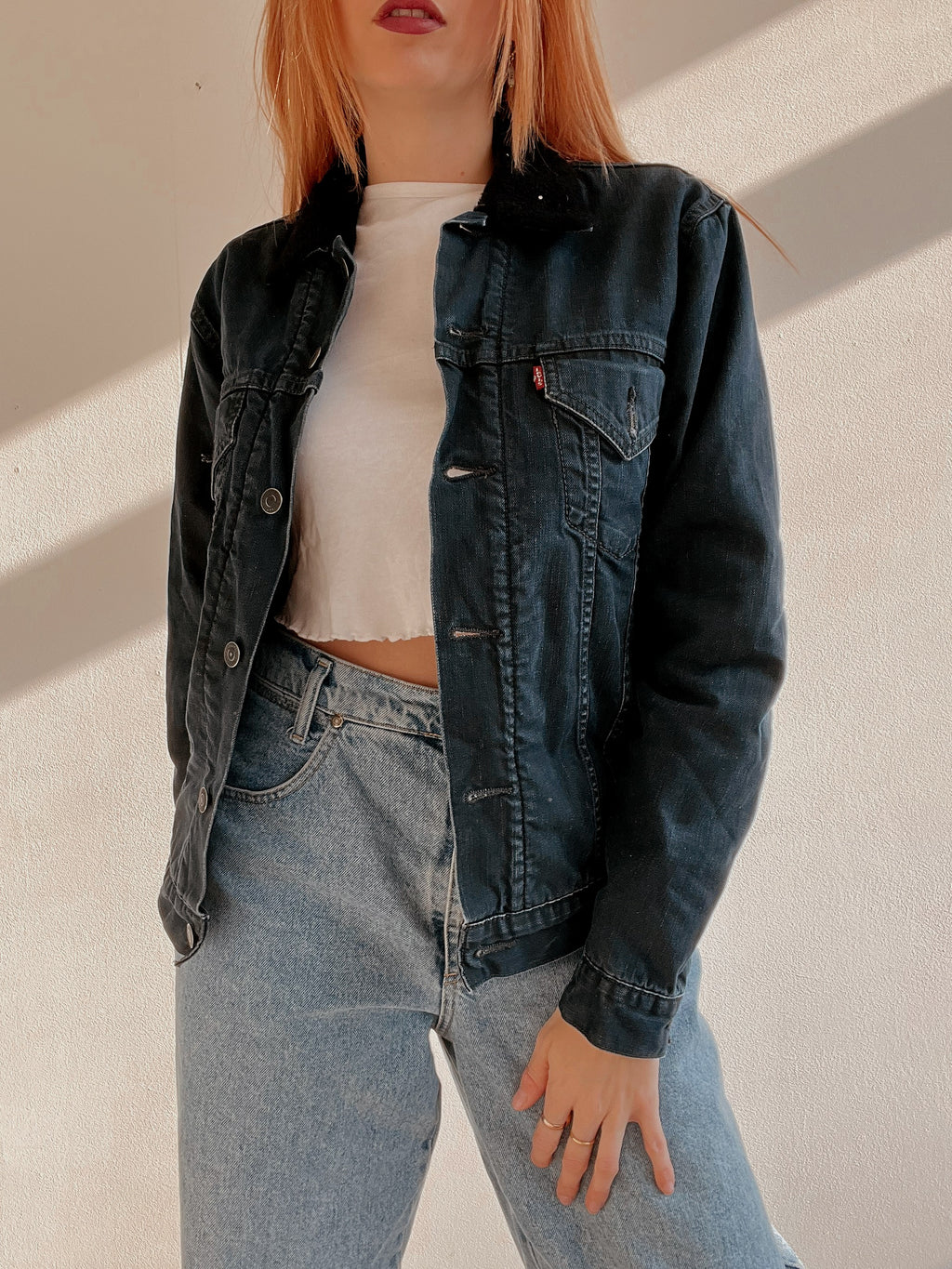 White and blue jacket with orange collar Adidas XL