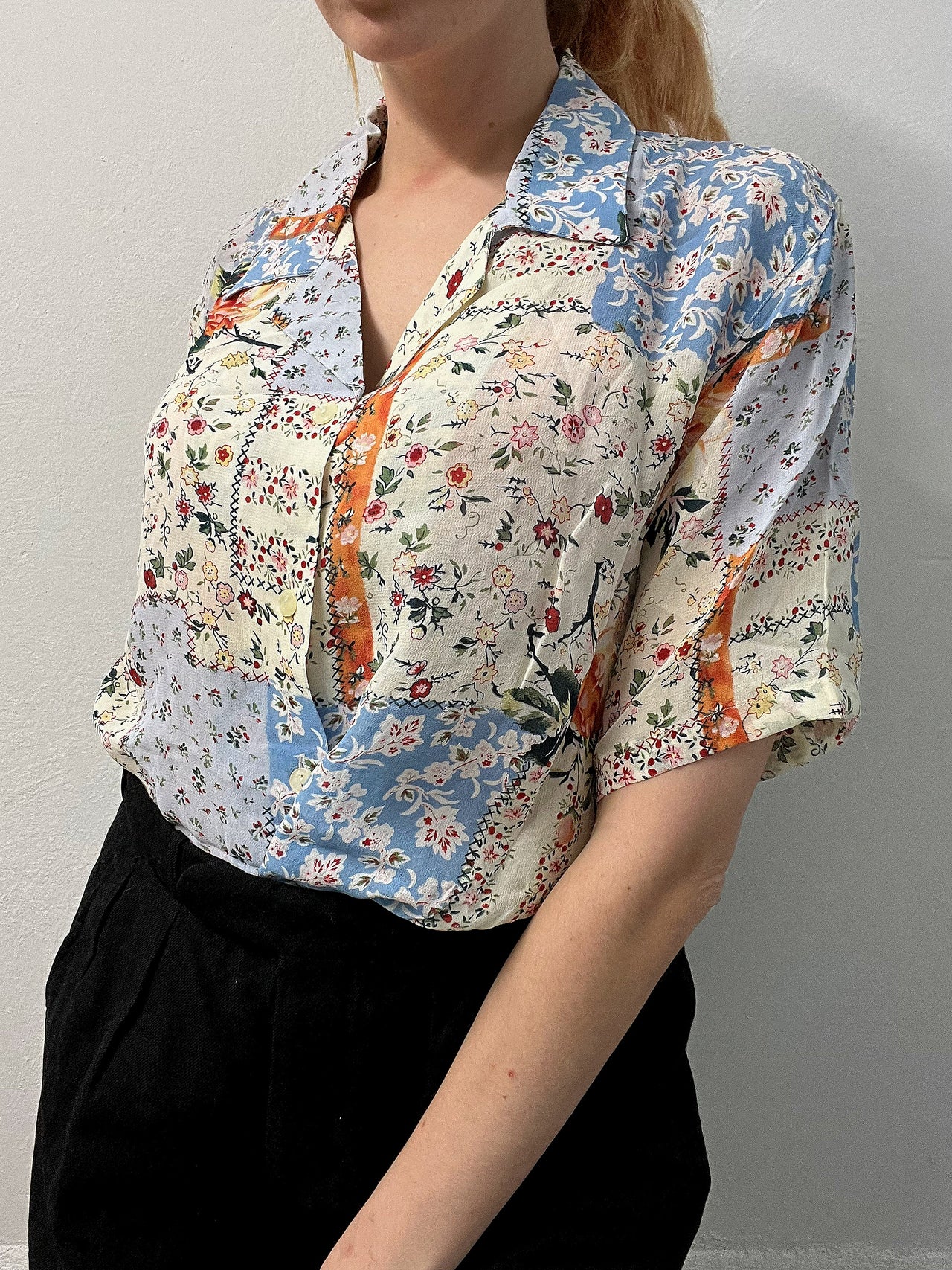 Chemise Vintage 80/90s à motifs pastel M