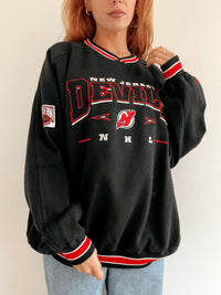 Pull vintage américain noir et rouge Lee XXL