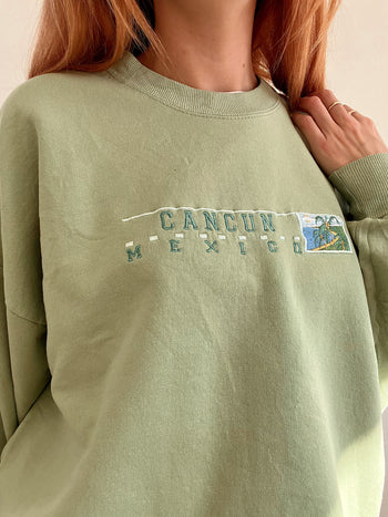 Pull vintage Cancun vert XL