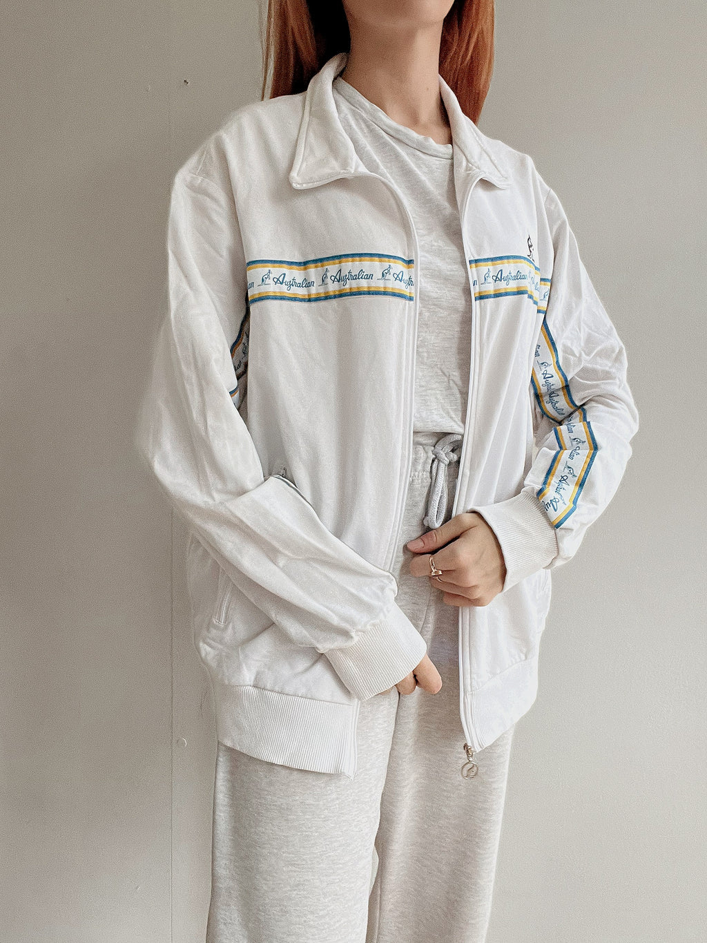 Veste de jogging vintage blanche Australia S