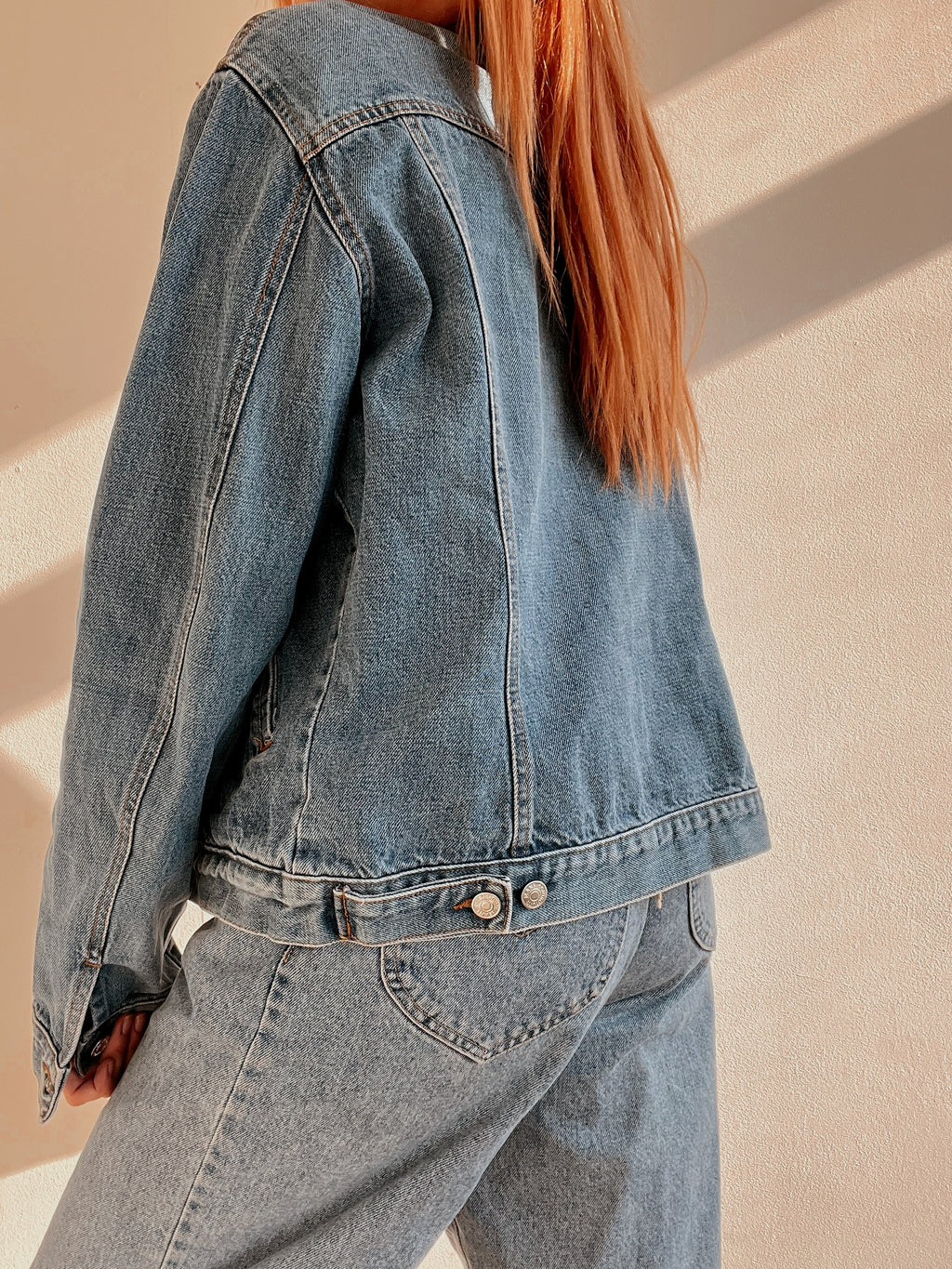 Veste en jeans vintage bleue claire M