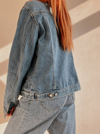 Veste en jeans vintage bleue claire M