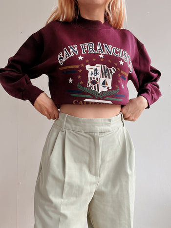 Pull vintage américain bordeaux San Francisco M