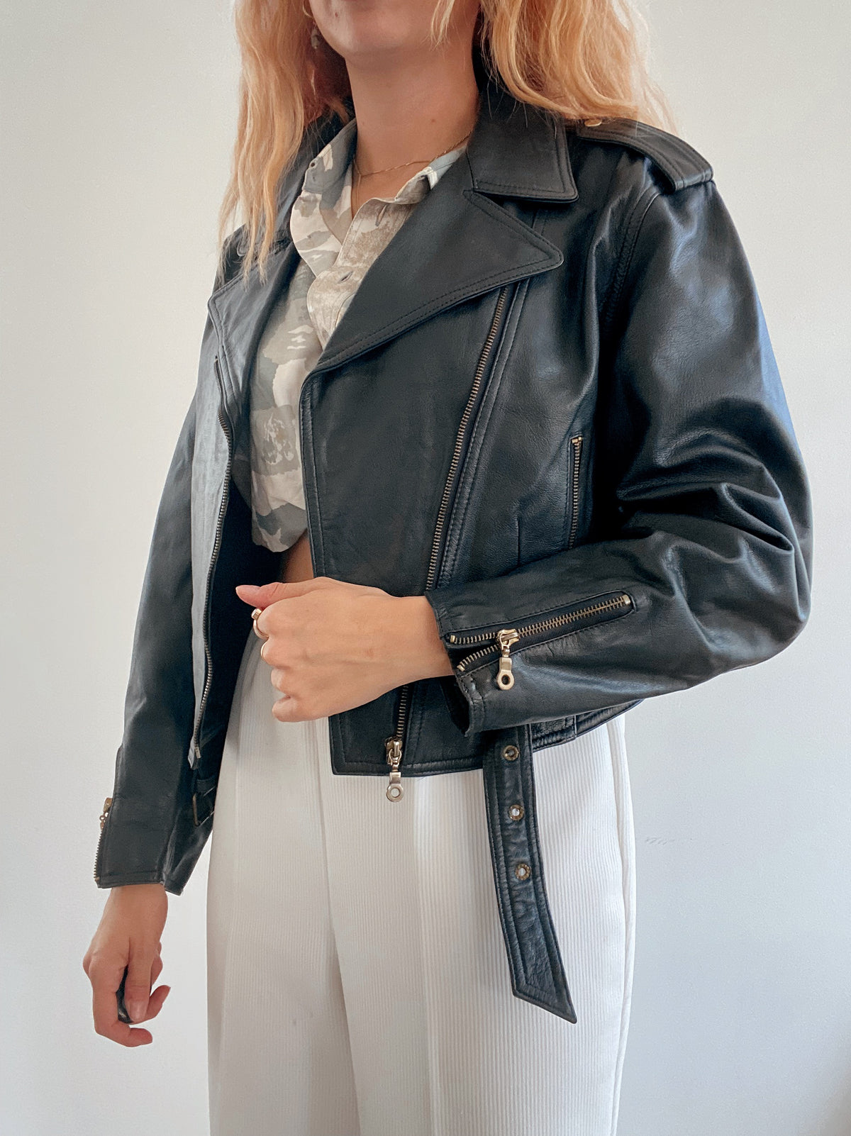 Perfecto en cuir oversized noir M