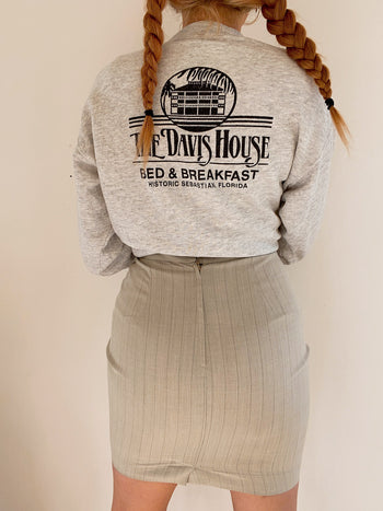 Pull USA gris clair The Davis House  M