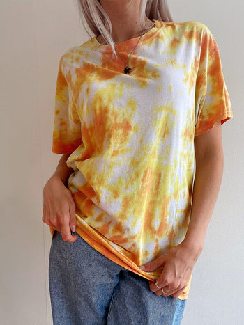 T-shirt vintage tie and dye Jaune L