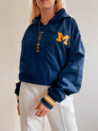 White and blue jacket with orange collar Adidas XL