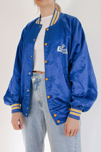 White and blue jacket with orange collar Adidas XL