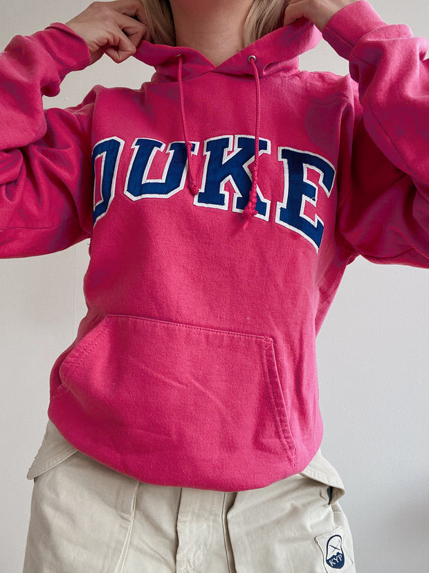 Pull à capuche rose et bleu Duke Champion M