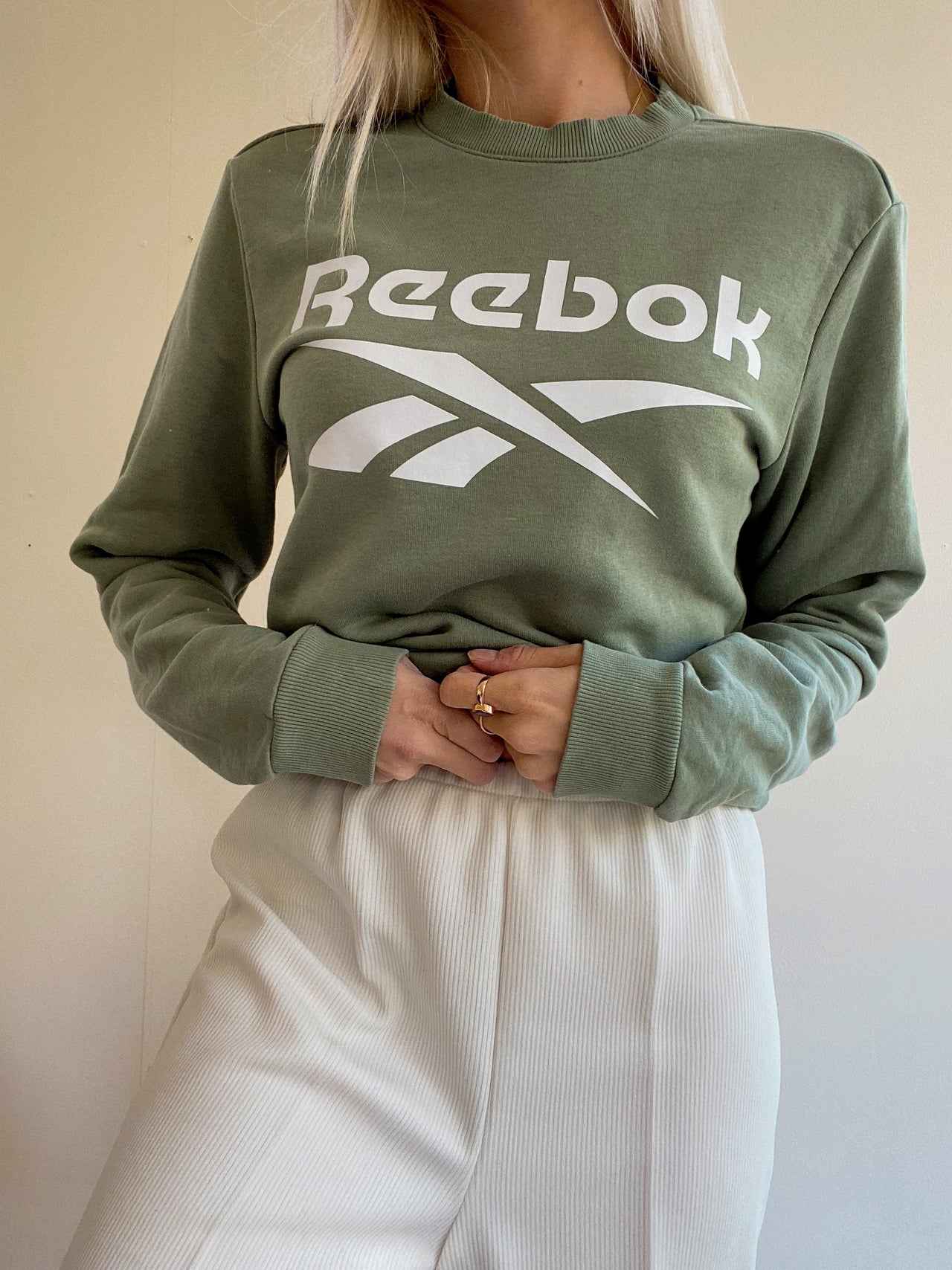 Pull vert khaki Reebok M