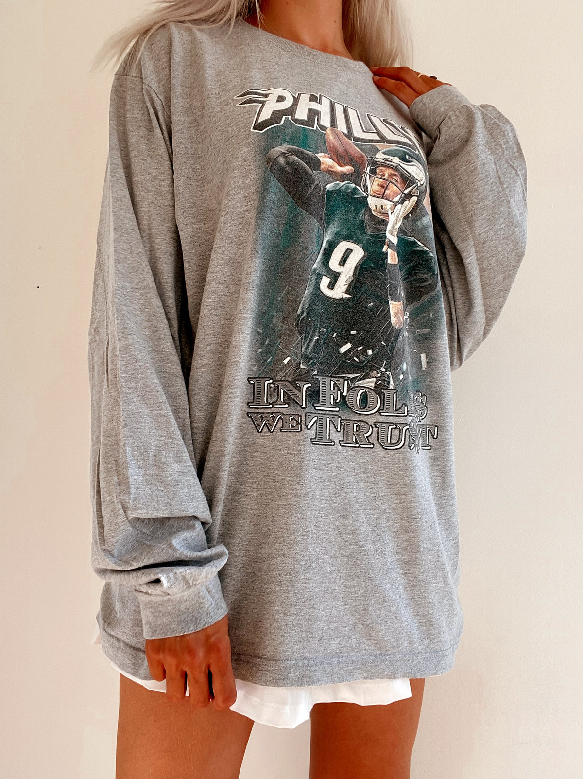 Vintage USA Langarm-T-Shirt grau XL