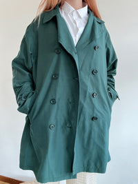 Trench coat vintage vert foncé M oversized
