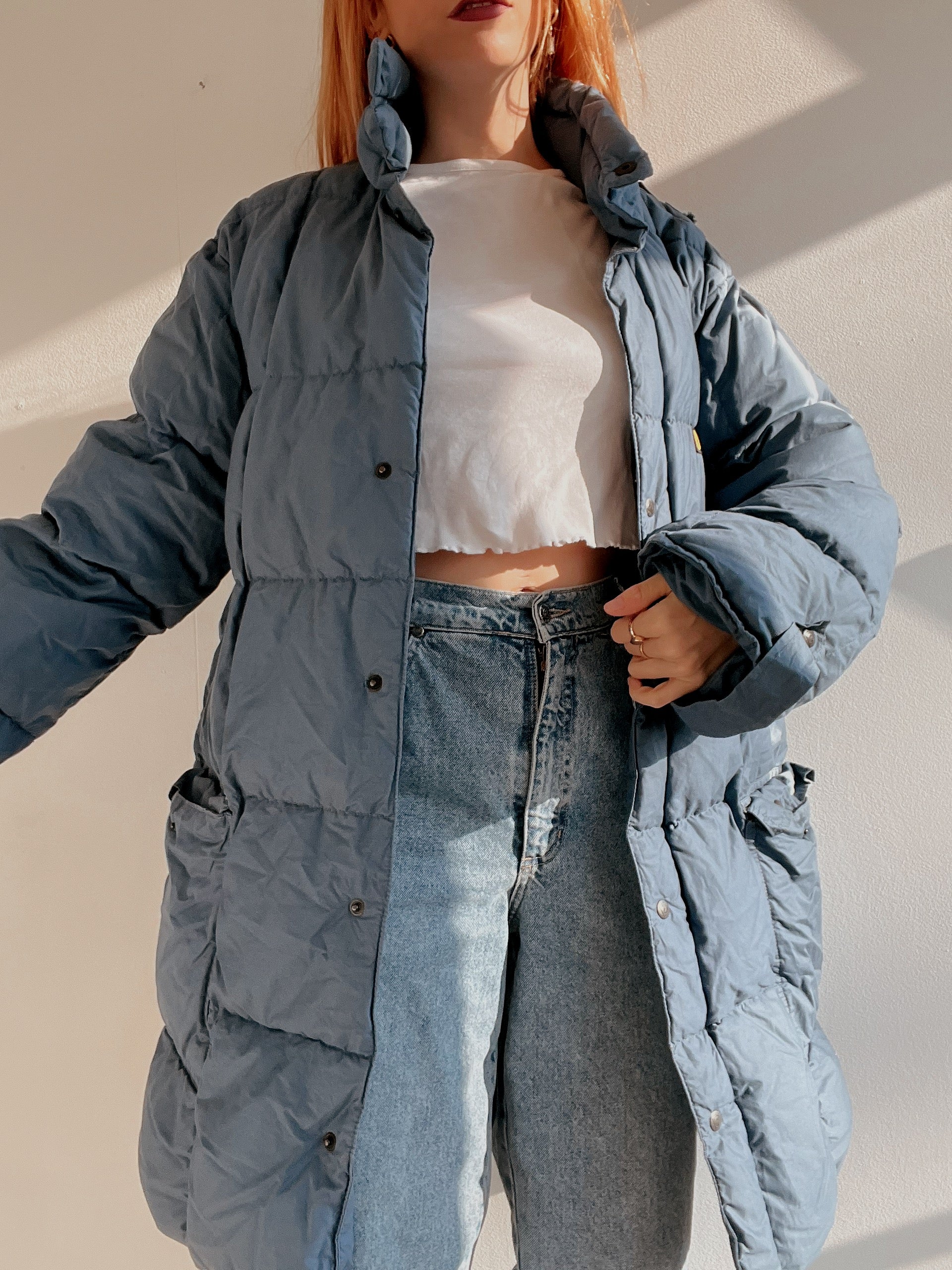 Doudoune vintage bleue XL
