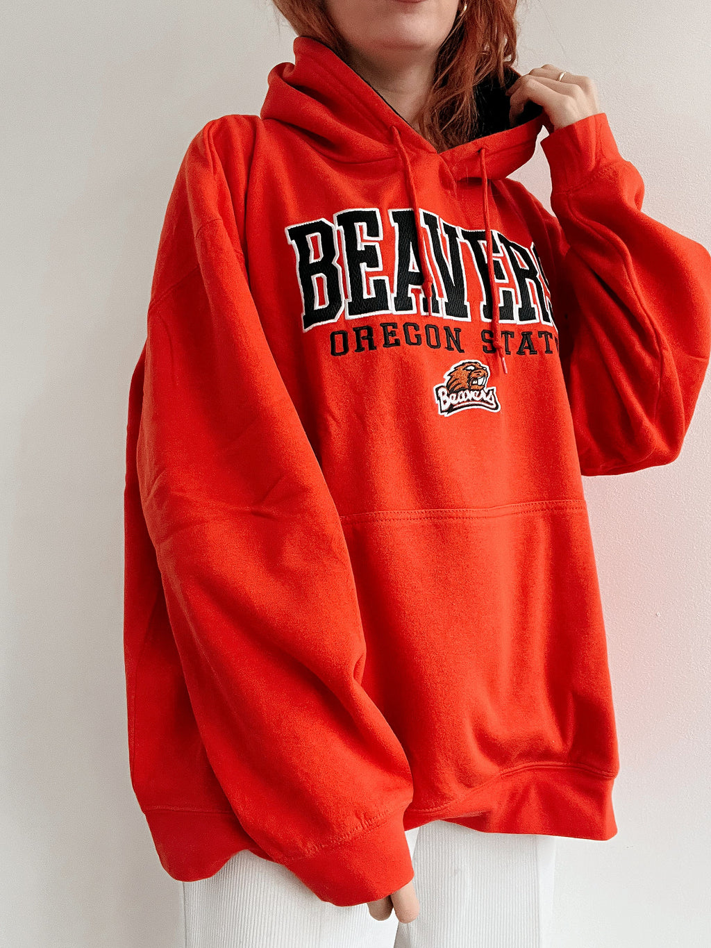 White and blue jacket with orange collar Adidas XL