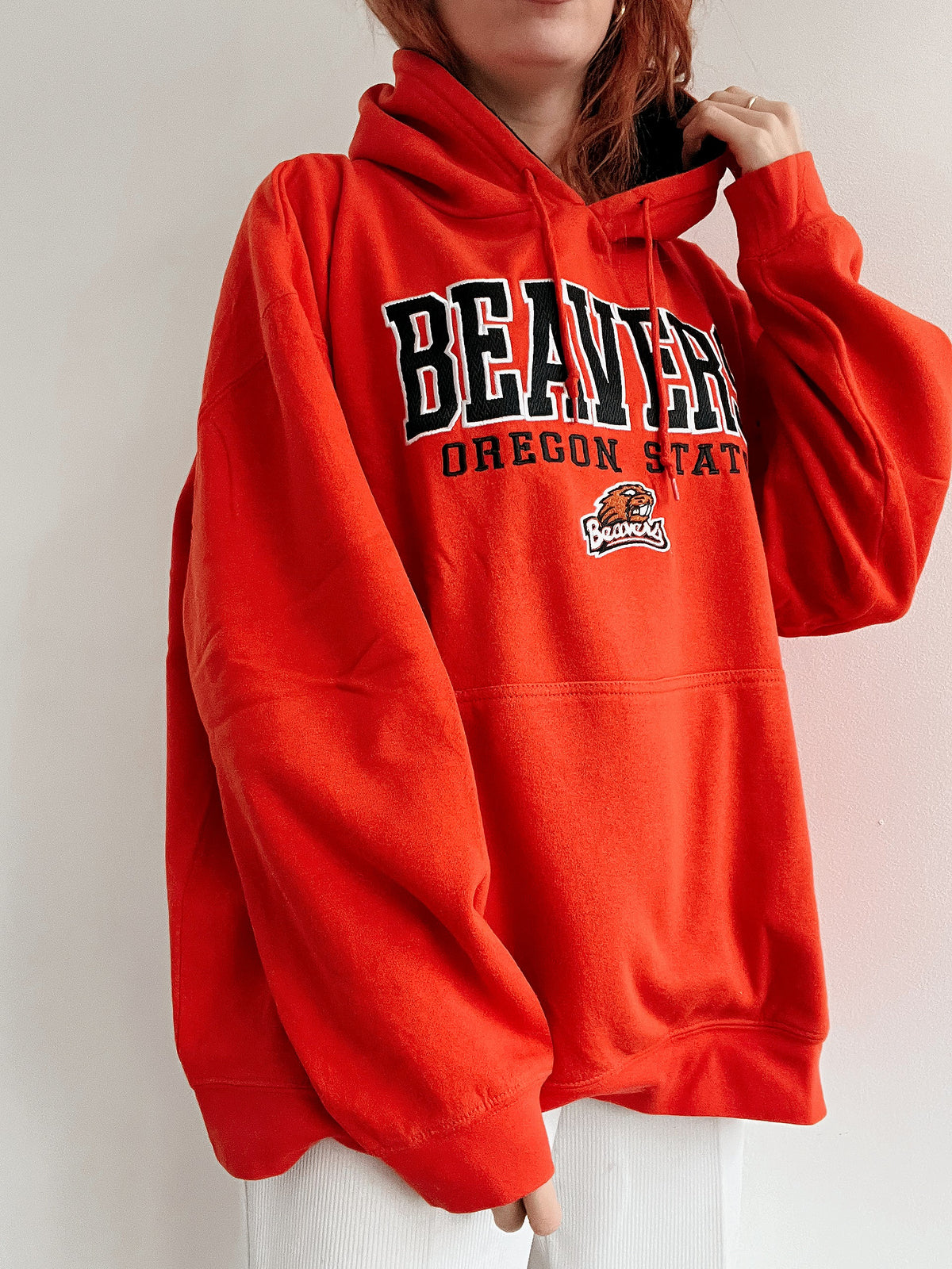 White and blue jacket with orange collar Adidas XL