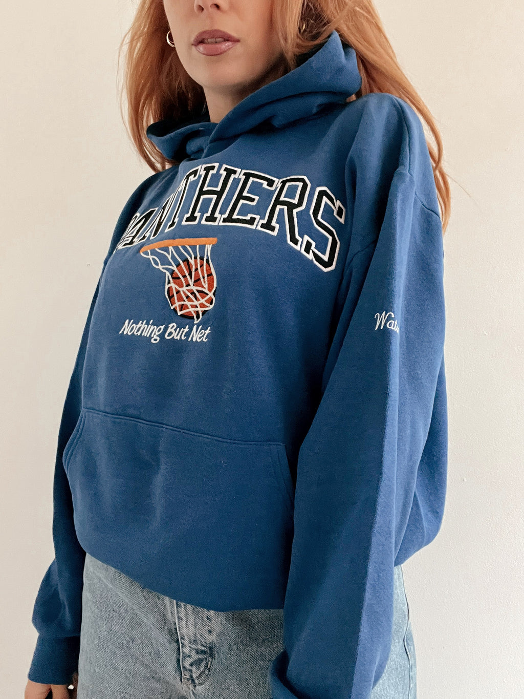 White and blue jacket with orange collar Adidas XL