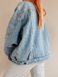 White and blue jacket with orange collar Adidas XL