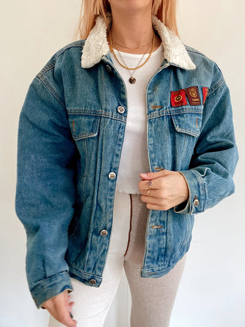 Veste en jeans vintage  intérieur mouton   M