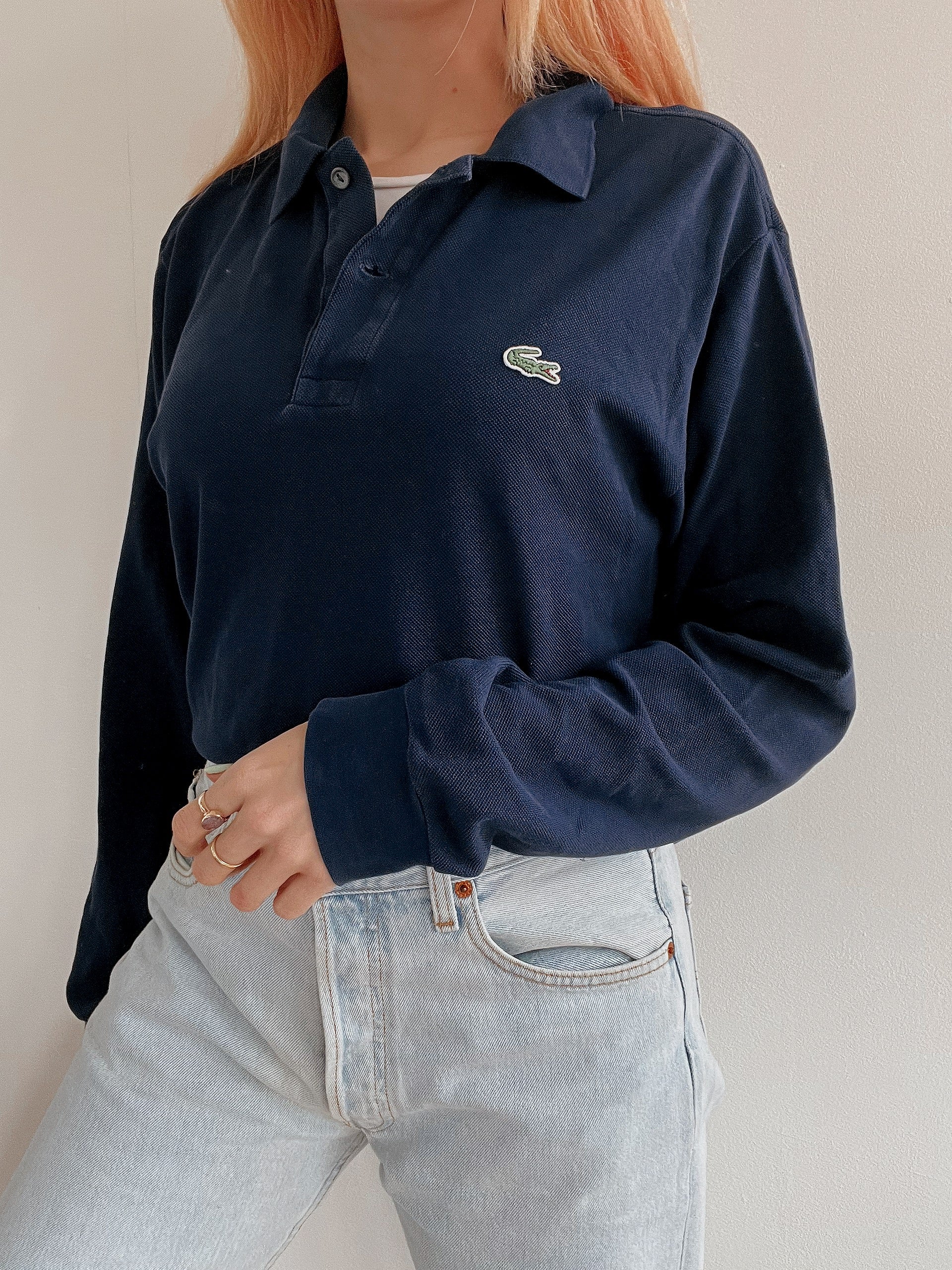 Dunkelblaues Lacoste Poloshirt M