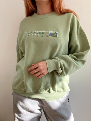 Pull vintage Cancun vert XL