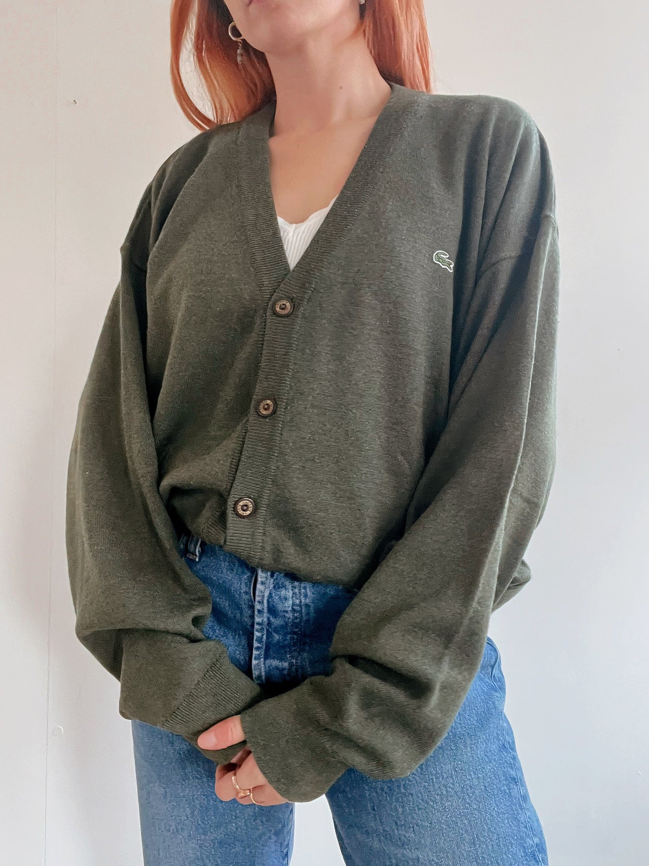 Cardigan khaki Lacoste XL