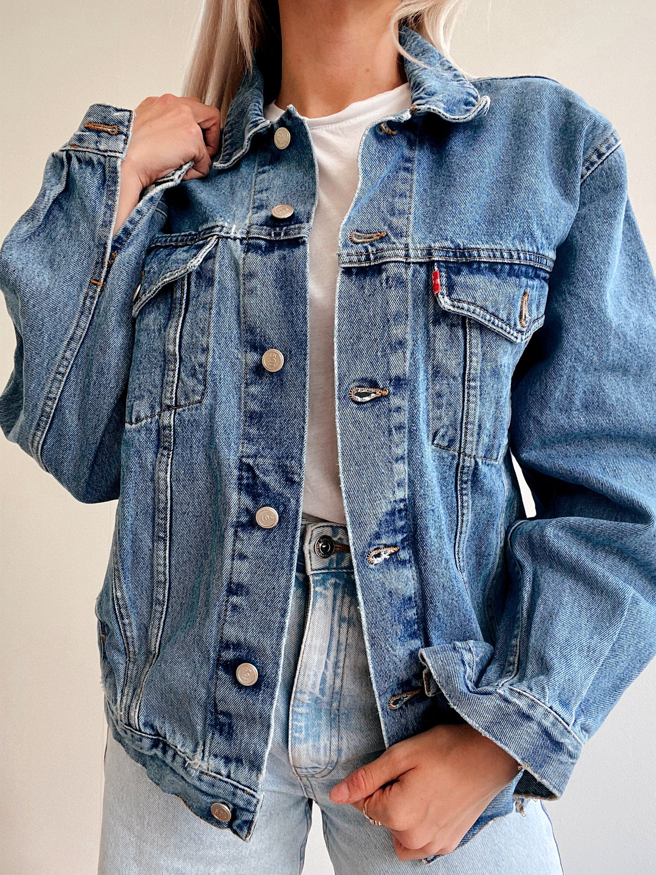 Veste en jeans vintage bleue L