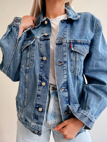 Veste en jeans vintage bleue L