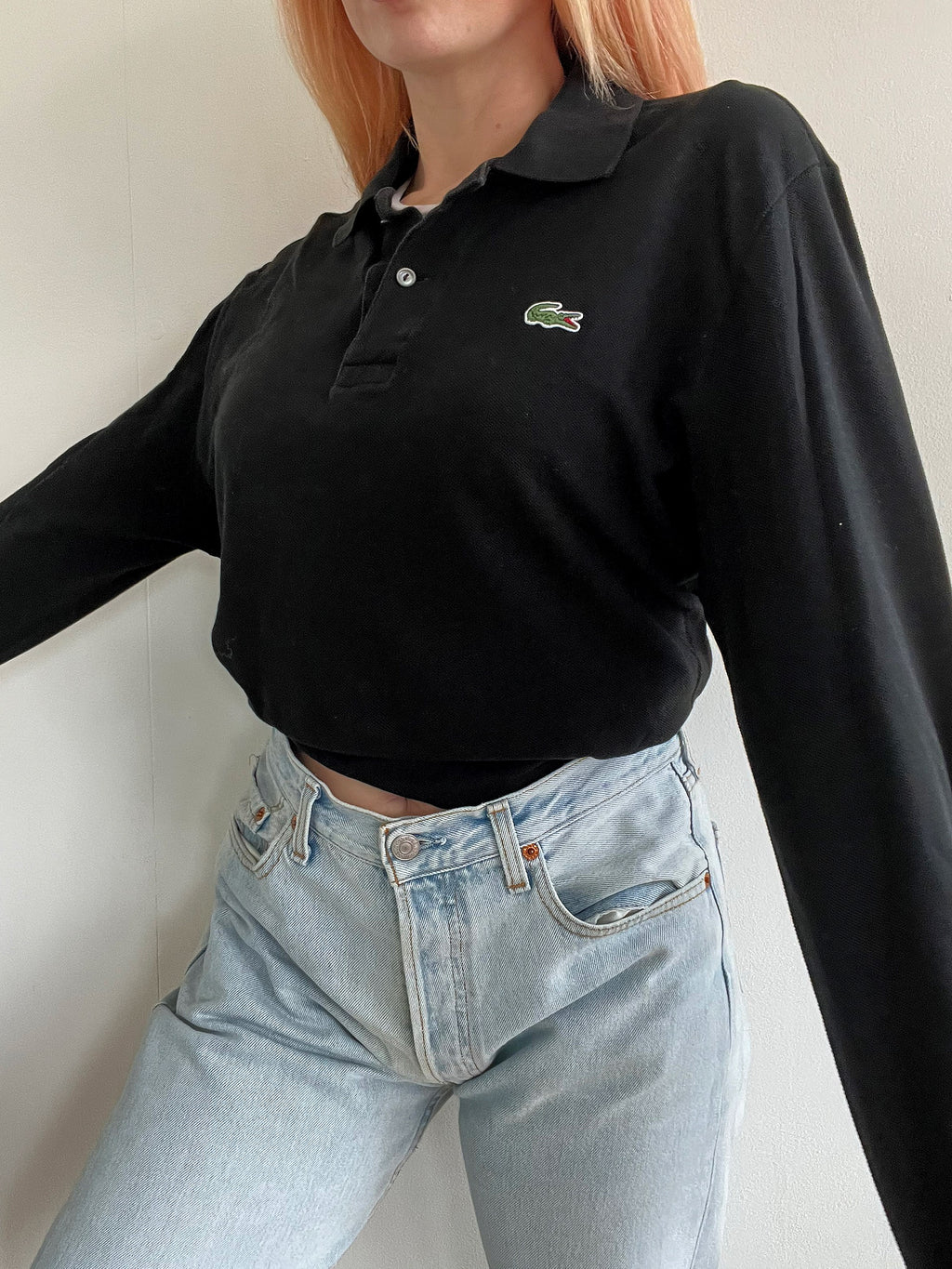 Polo à manches longues Lacoste noir M/L