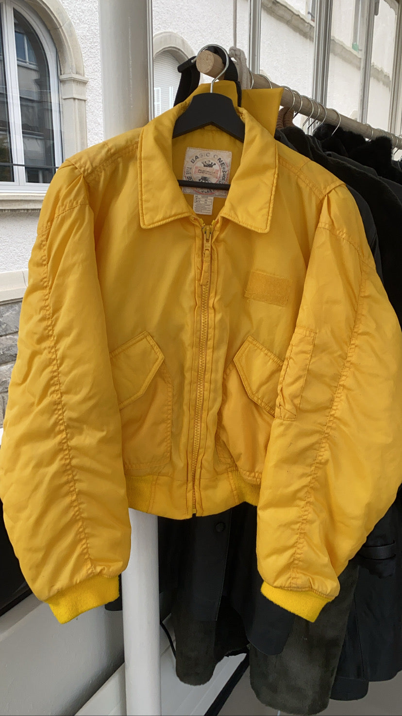 Veste doudoune jaune courte S