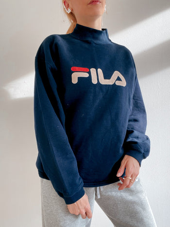 Dunkelblauer Rollkragenpullover Fila M