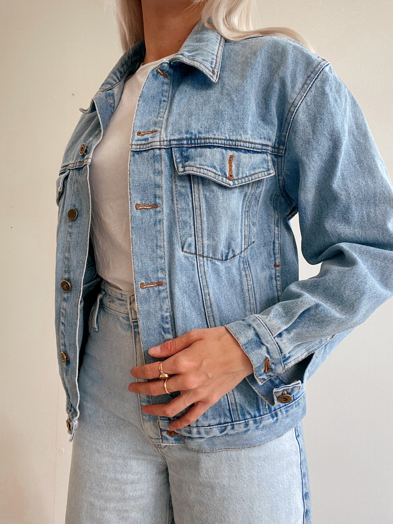 Veste en jeans vintage bleu clair  XXL