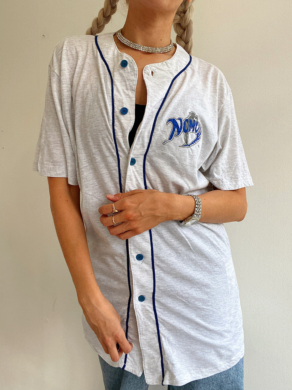 Maillot de sport extra long gris en coton