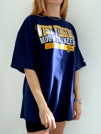 T-shirt vintage bleu marine et jaune  XXL