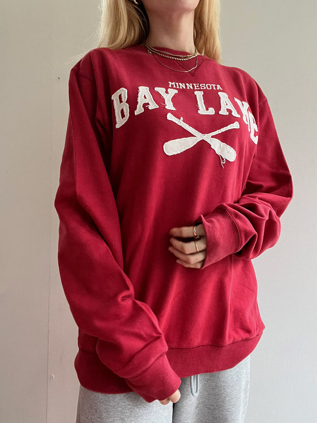 Pull vintage américain rouge rose M