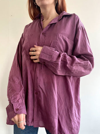 Chemise en soie violette XL