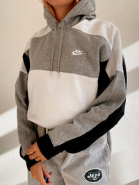 White and blue jacket with orange collar Adidas XL