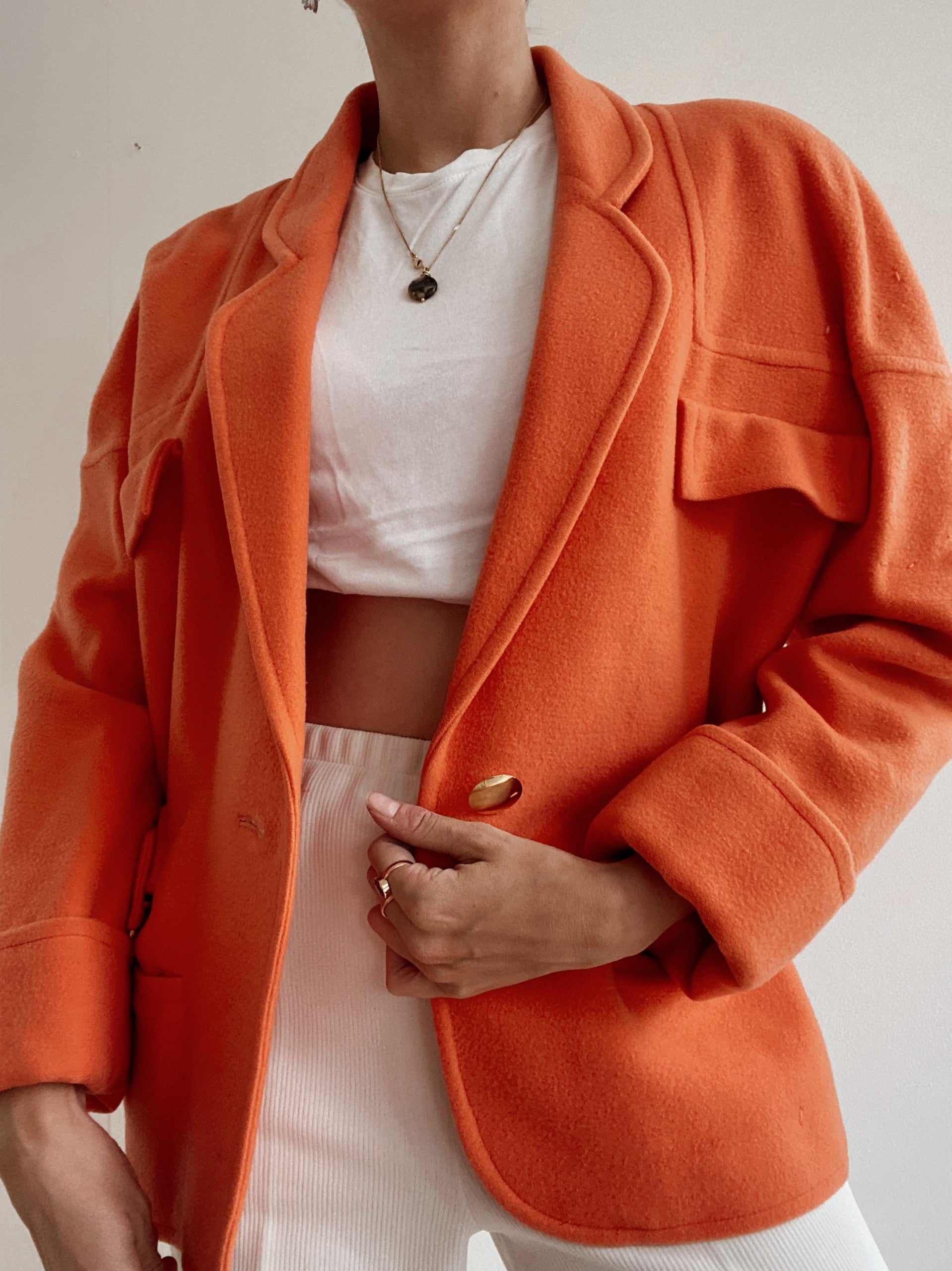 Veste vintage orange courte  M