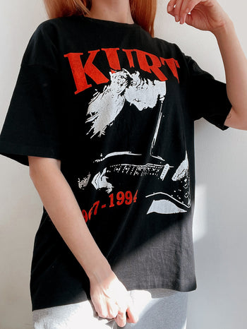 T-shirt vintage noir Kurt XL