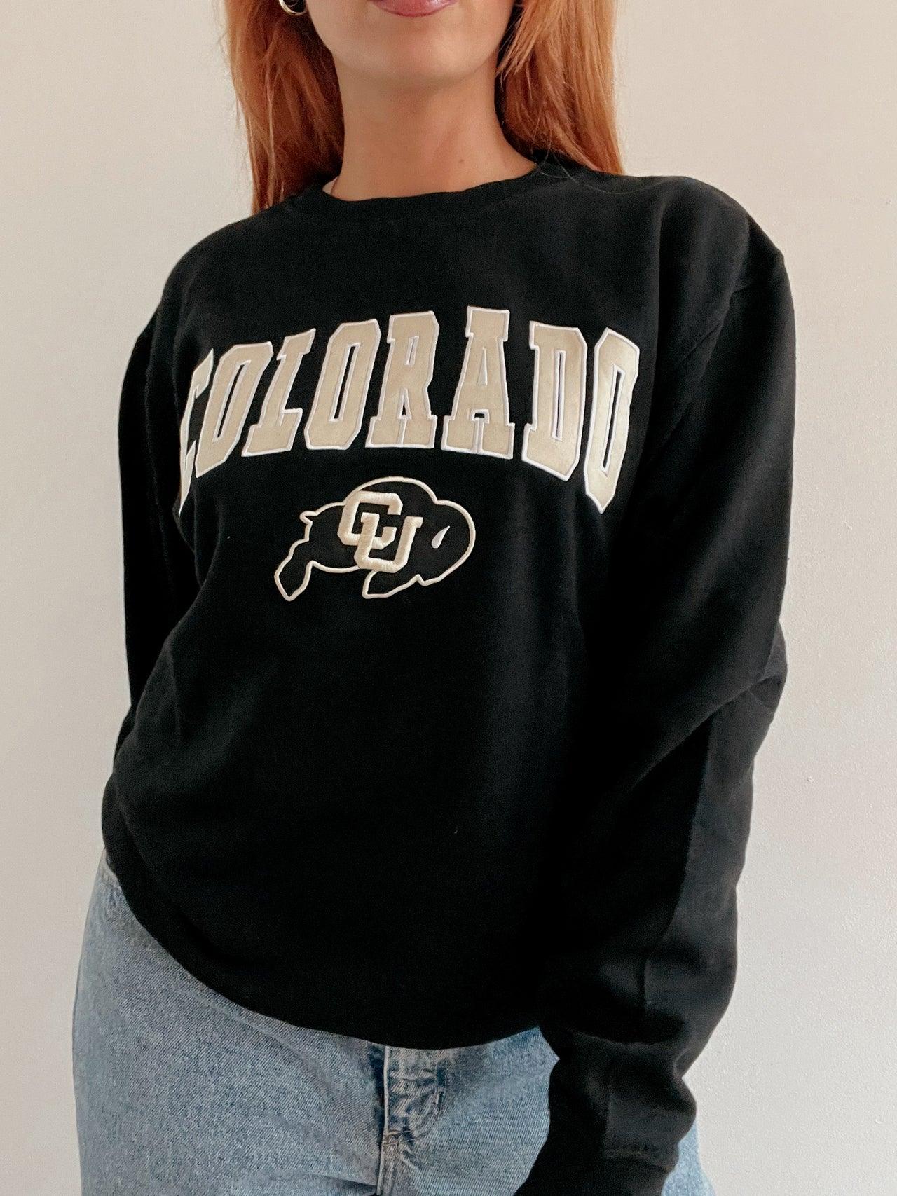 Pull vintage américain noir et beige Colorado M