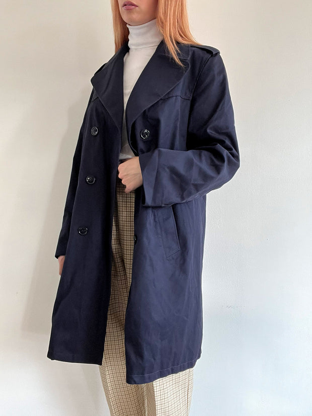 Trench coat vintage bleu foncé M